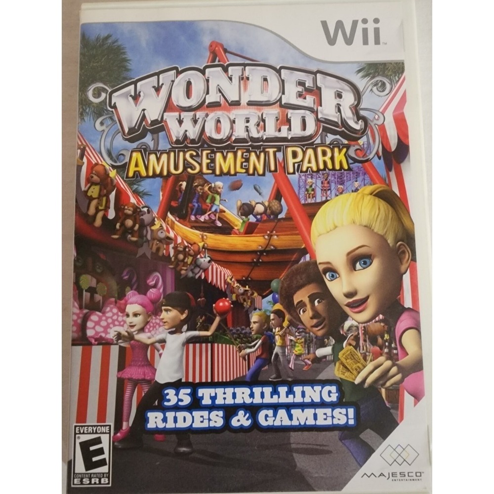 WONDER WORLD AMUSEMENT PARK game - Nintendo Wii Complete With Manual CIB‎
